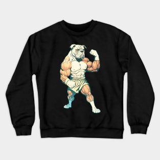 Muscular dog boxing Crewneck Sweatshirt